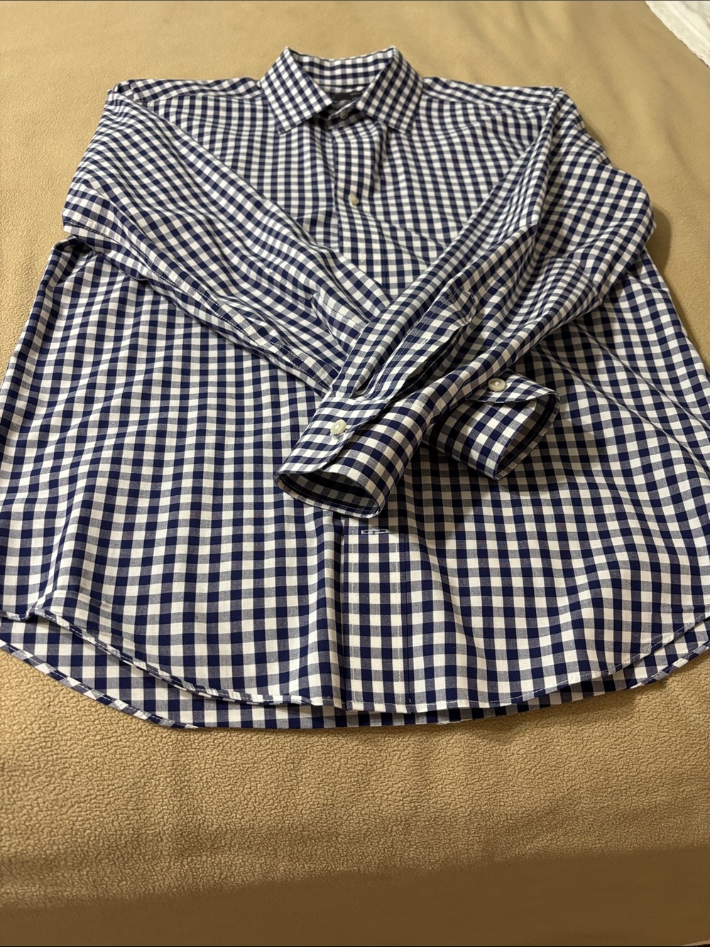 Jcrew crewcuts Blue and White Gingham Button-Up Shirt